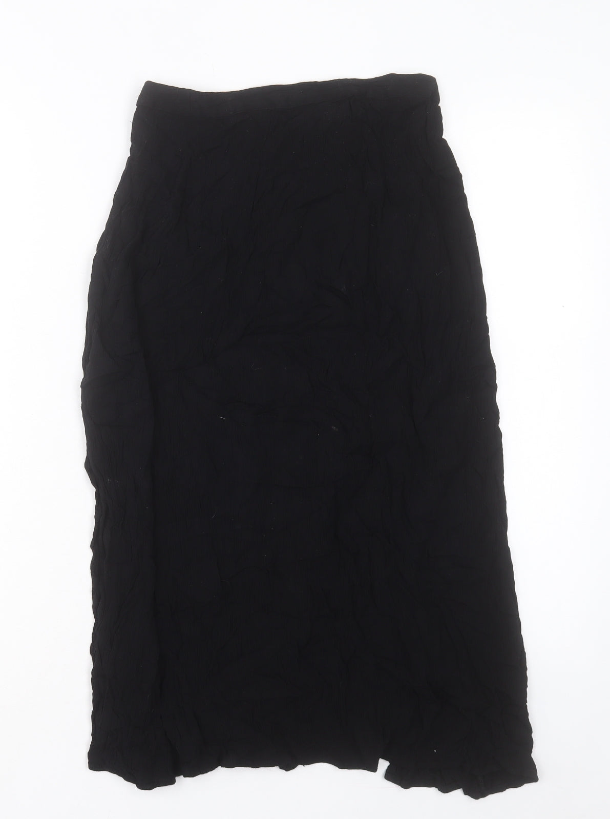 ASOS Womens Black Viscose A-Line Skirt Size 8 Button