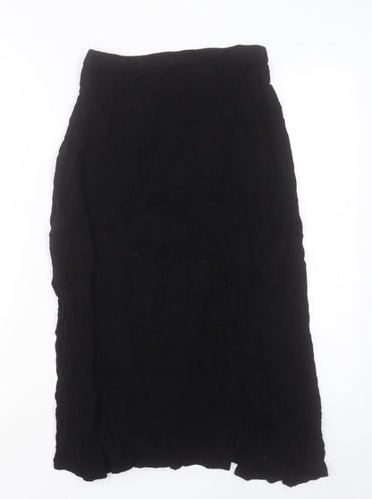 ASOS Womens Black Viscose A-Line Skirt Size 8 Button