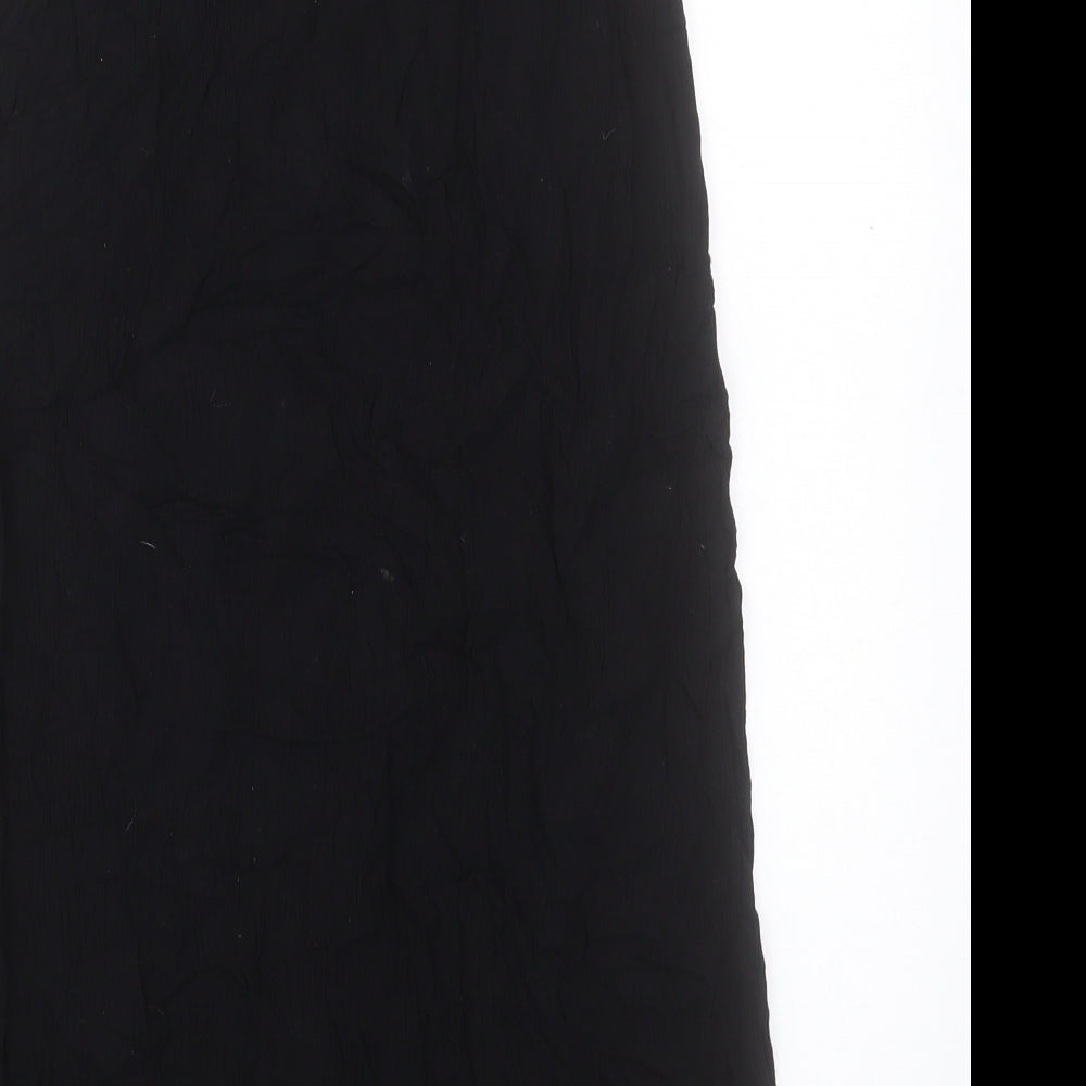 ASOS Womens Black Viscose A-Line Skirt Size 8 Button