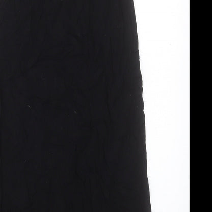 ASOS Womens Black Viscose A-Line Skirt Size 8 Button