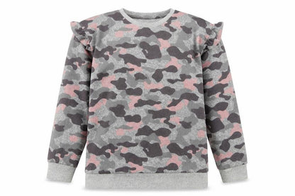 F&F Girls Pink Camouflage Polyester Basic Casual Size 12-13 Years Crew Neck Pullover