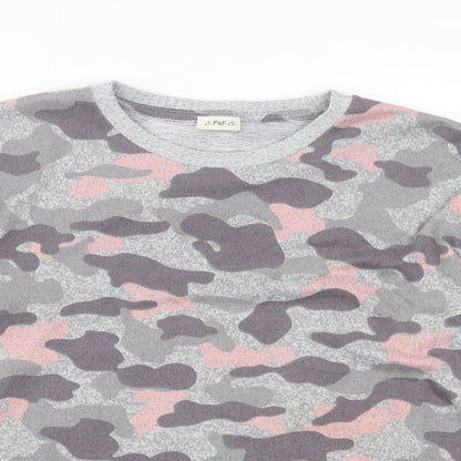 F&F Girls Pink Camouflage Polyester Basic Casual Size 12-13 Years Crew Neck Pullover