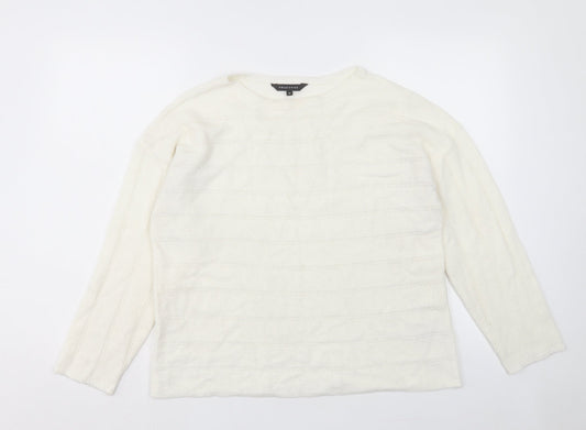 Womens UK Size M Peacocks Ivory Pullover Jumper
