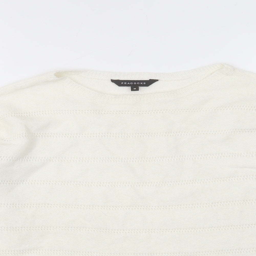 Womens UK Size M Peacocks Ivory Pullover Jumper
