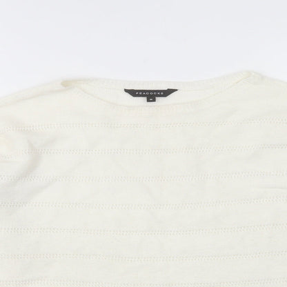 Womens UK Size M Peacocks Ivory Pullover Jumper