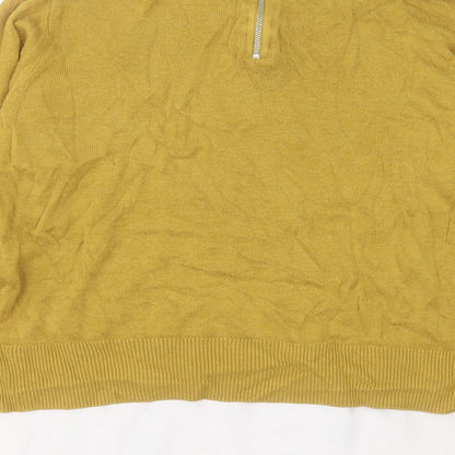 Atmosphere Womens Yellow Collared Viscose Pullover Jumper Size 14