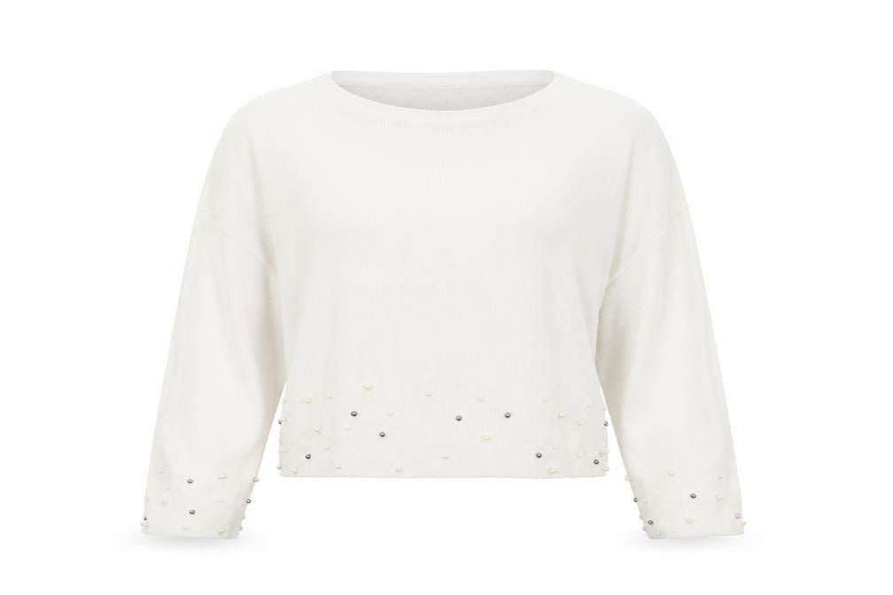 Womens UK Size S Stradivarius White Pullover Jumper