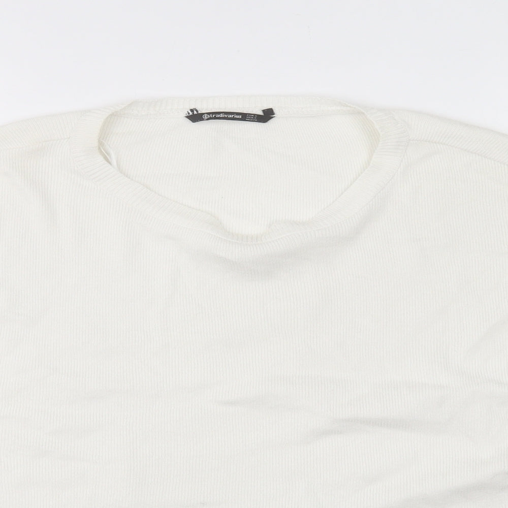 Womens UK Size S Stradivarius White Pullover Jumper