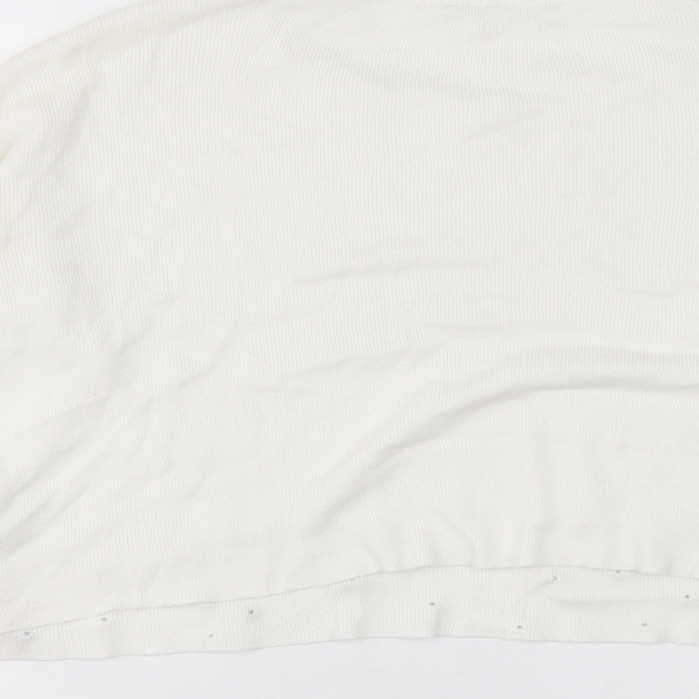 Womens UK Size S Stradivarius White Pullover Jumper