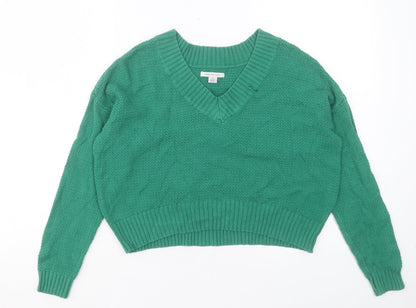 Womens UK Size 2XS American Eagle Green Pullover Jumper