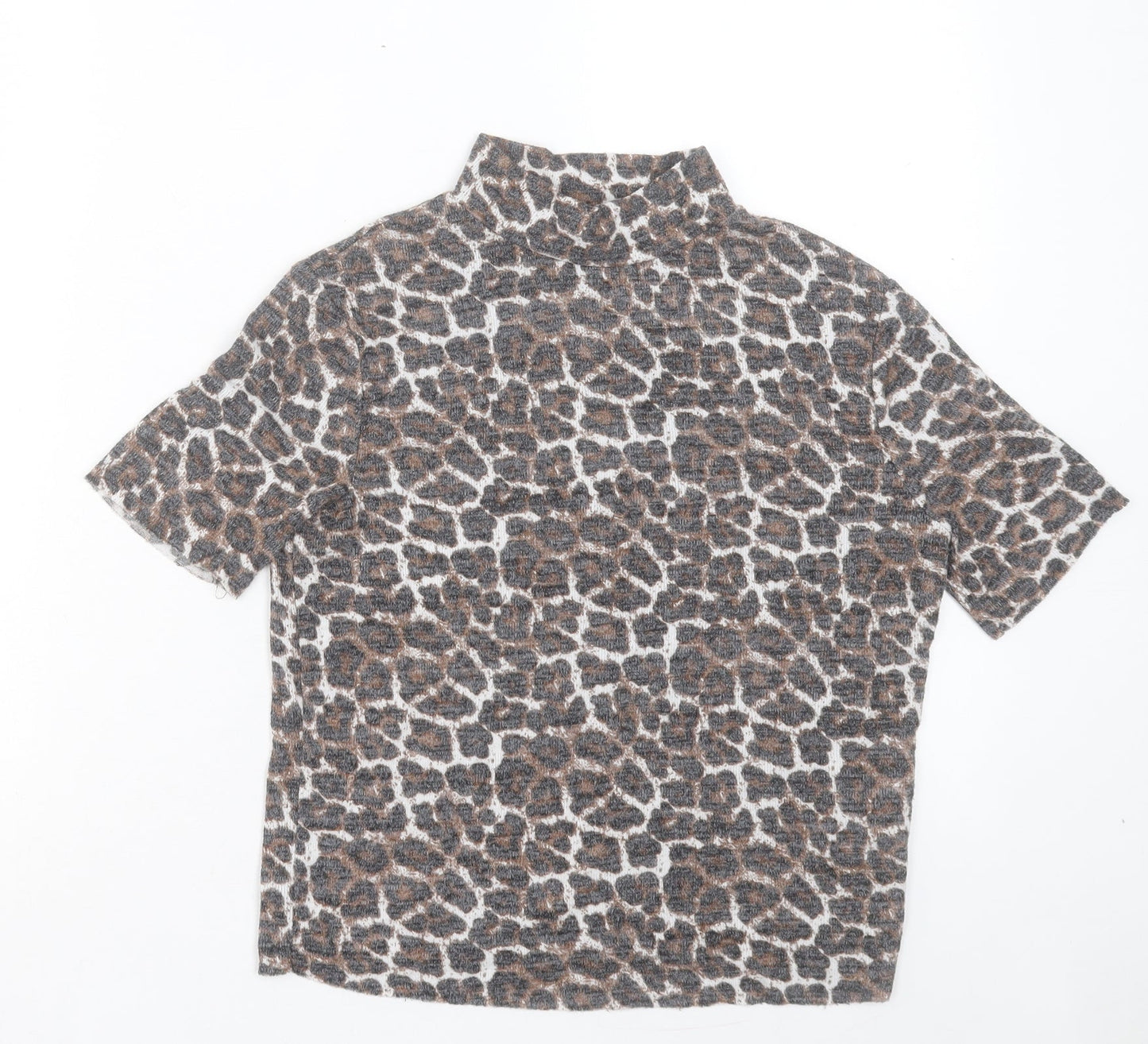 Womens UK Size S Zara Brown Cropped T-Shirt