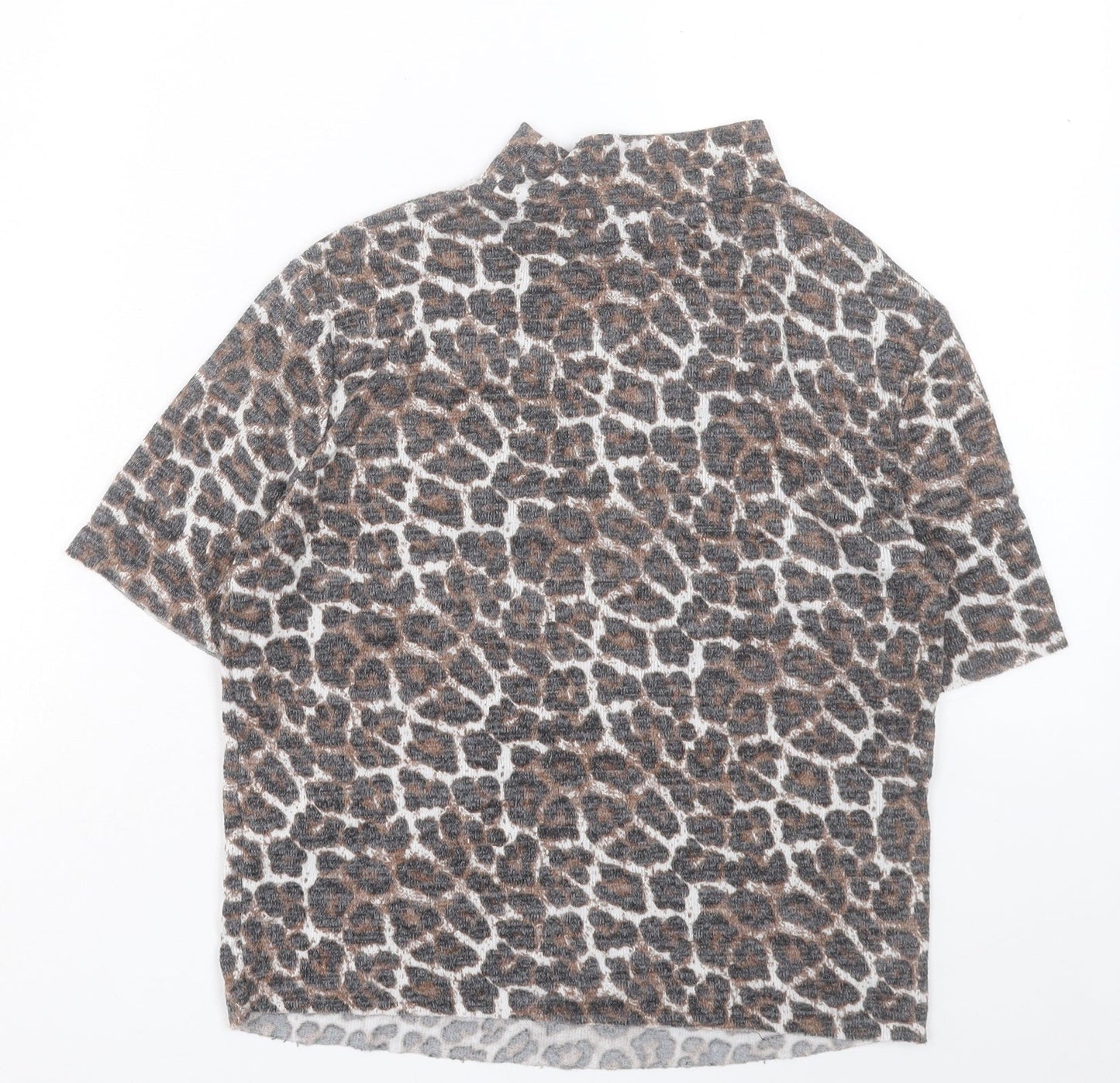 Womens UK Size S Zara Brown Cropped T-Shirt