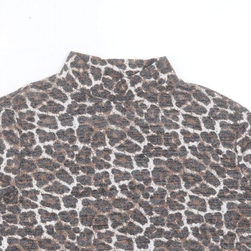 Womens UK Size S Zara Brown Cropped T-Shirt