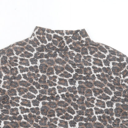 Womens UK Size S Zara Brown Cropped T-Shirt
