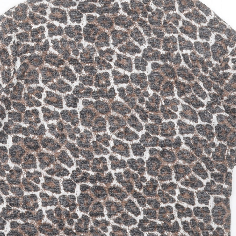 Womens UK Size S Zara Brown Cropped T-Shirt