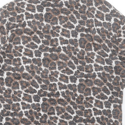 Womens UK Size S Zara Brown Cropped T-Shirt