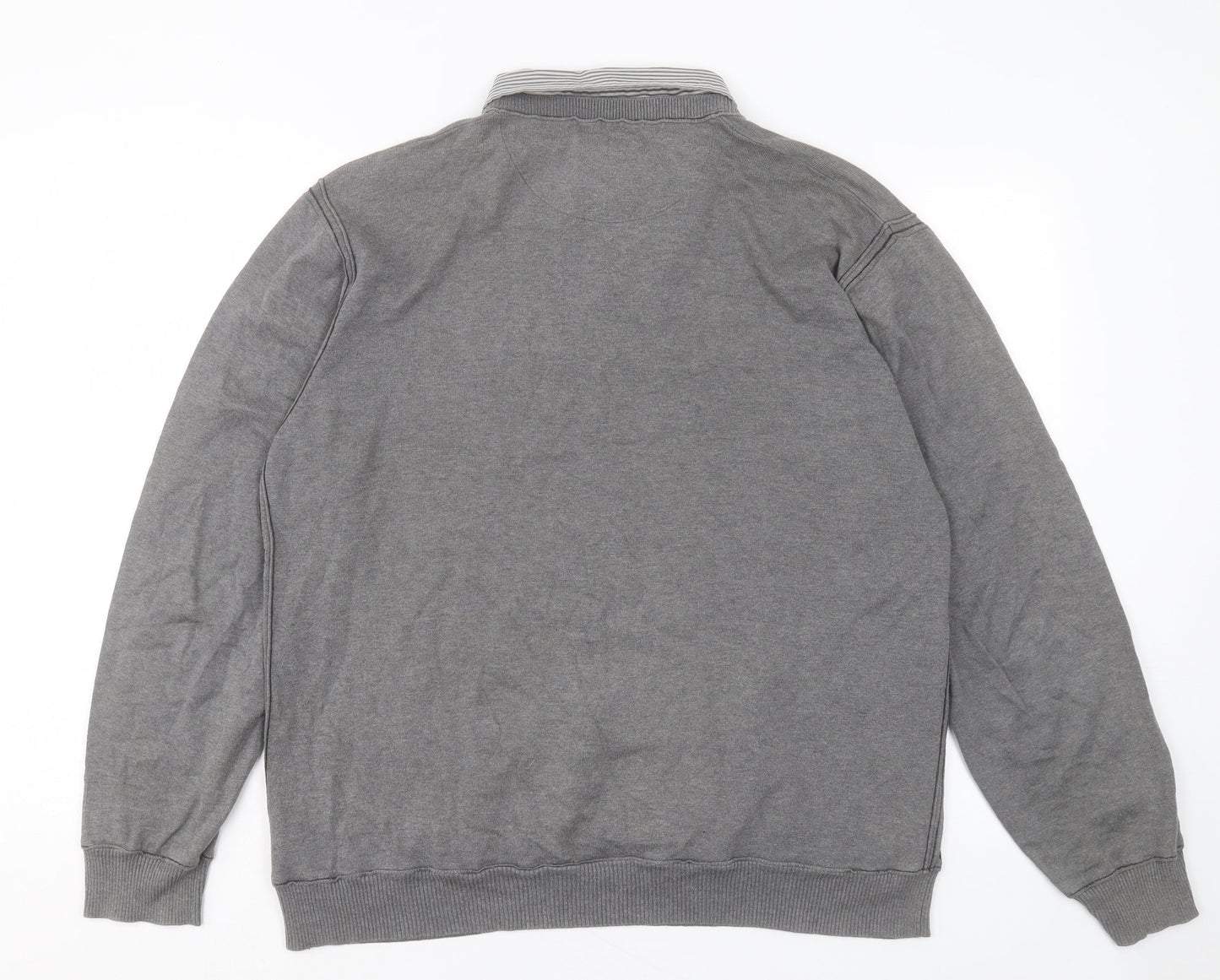 NEXT Mens Grey Collared Cotton Pullover Jumper Size XL