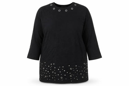 Matalan Womens Black Viscose Jumper Dress Size 12 Crew Neck Pullover