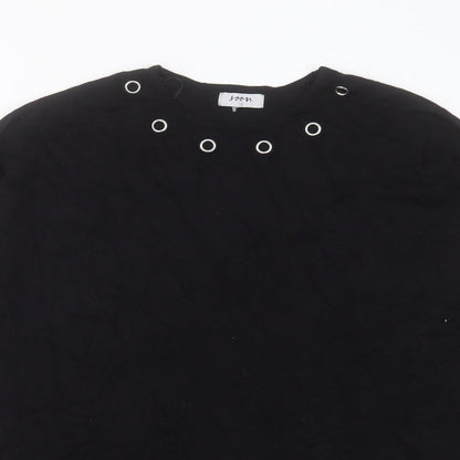 Matalan Womens Black Viscose Jumper Dress Size 12 Crew Neck Pullover