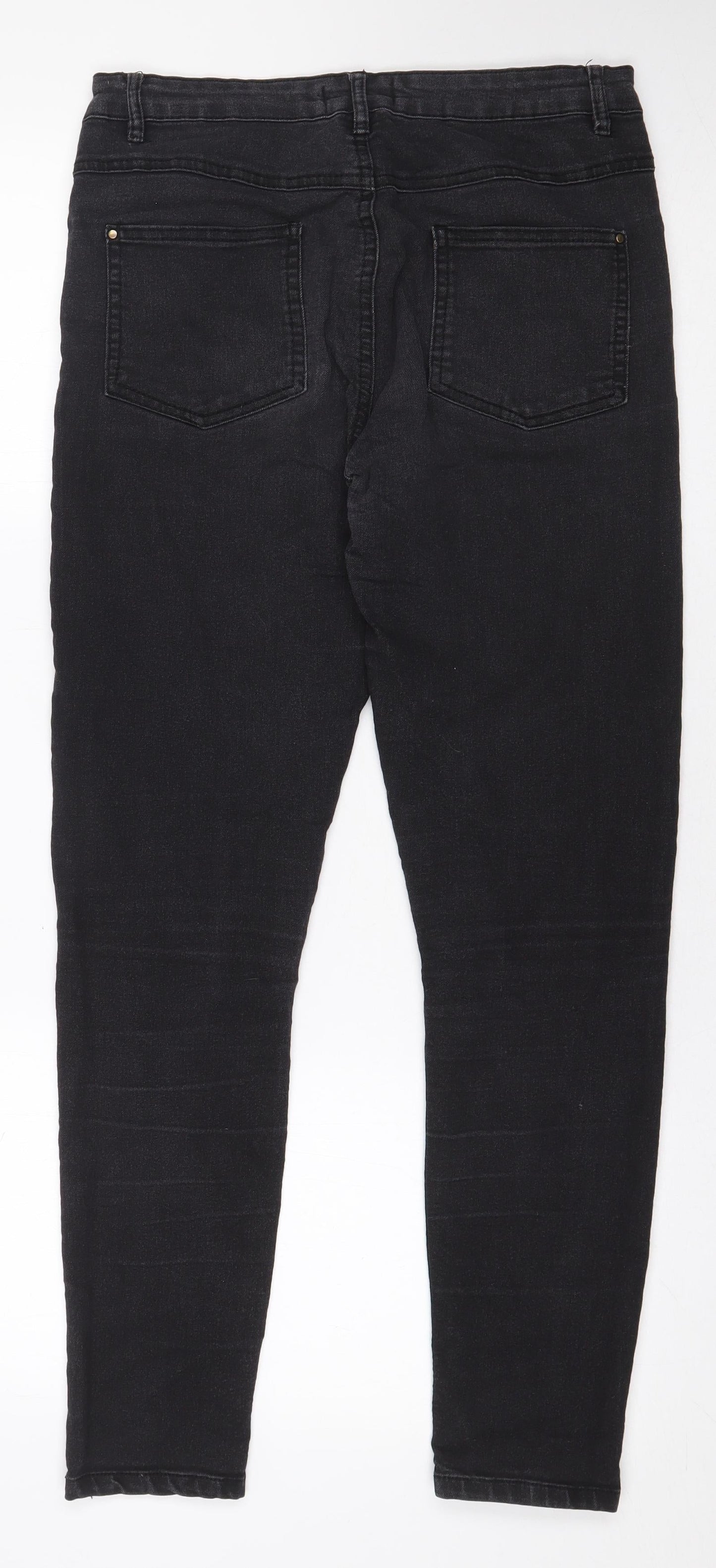 Select Womens Black Cotton Skinny Jeans Size 10 L27 in Regular Zip