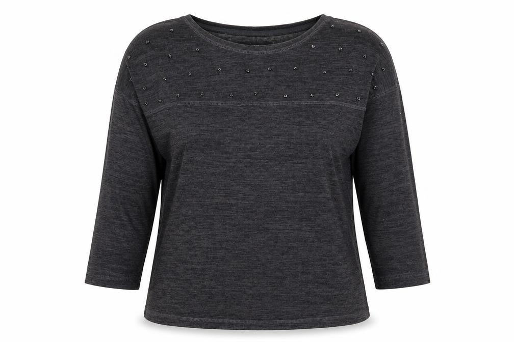 NEXT Womens Grey Polyester Basic Blouse Size 12 Round Neck