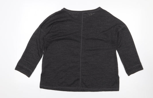 NEXT Womens Grey Polyester Basic Blouse Size 12 Round Neck