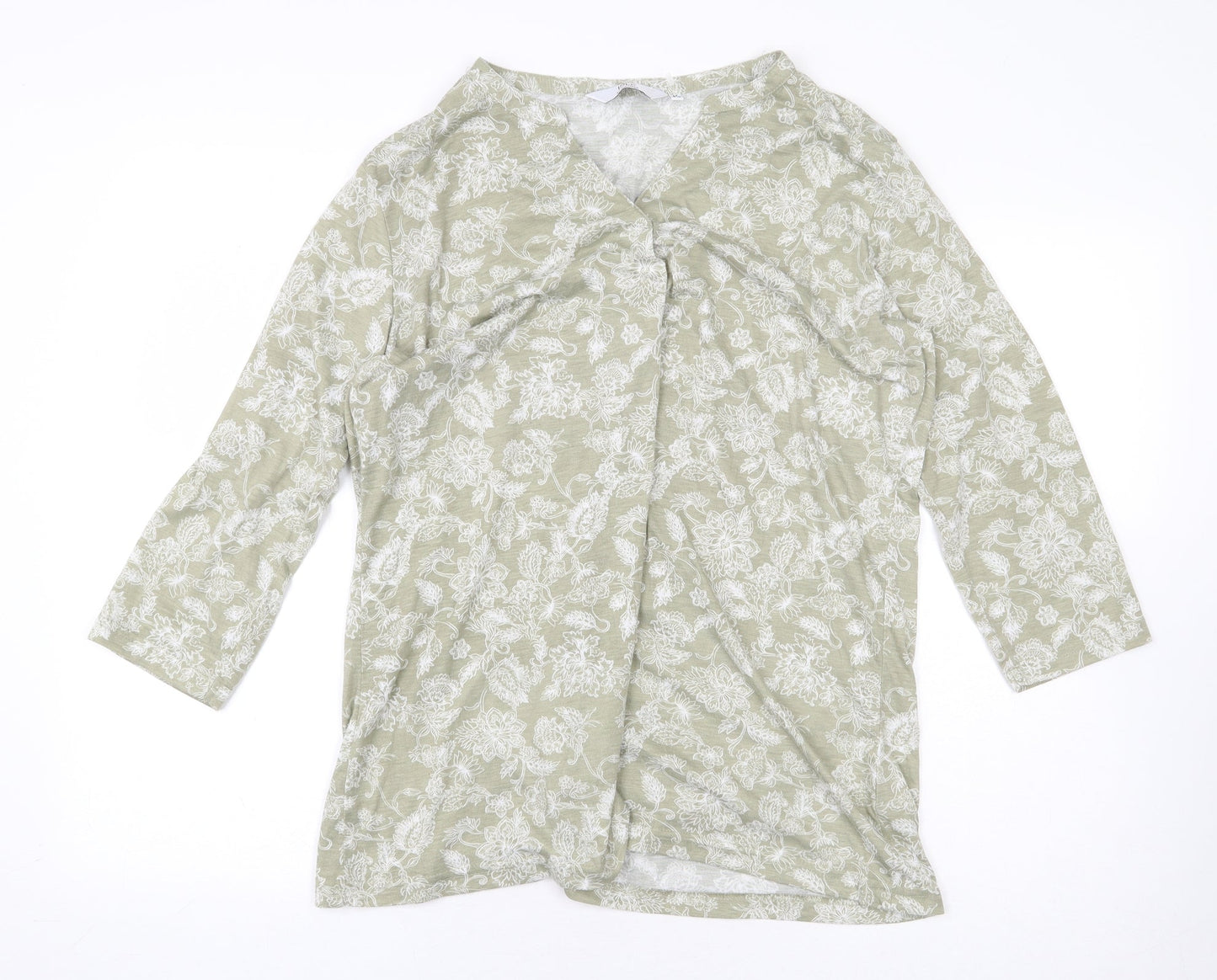 Womens UK Size M Isle Essentials Green Basic Blouse