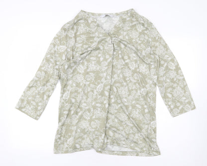 Womens UK Size M Isle Essentials Green Basic Blouse