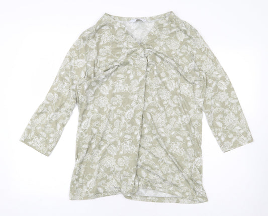 Womens UK Size M Isle Essentials Green Basic Blouse