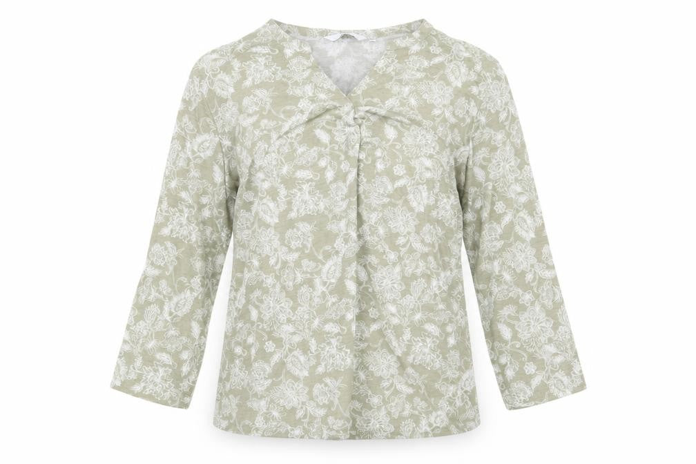 Womens UK Size M Isle Essentials Green Basic Blouse