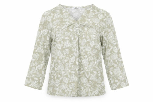 Womens UK Size M Isle Essentials Green Basic Blouse