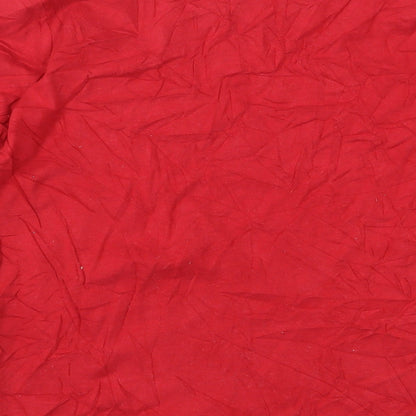 TU Womens Red 100% Cotton Basic T-Shirt Size 8 Round Neck - Elf