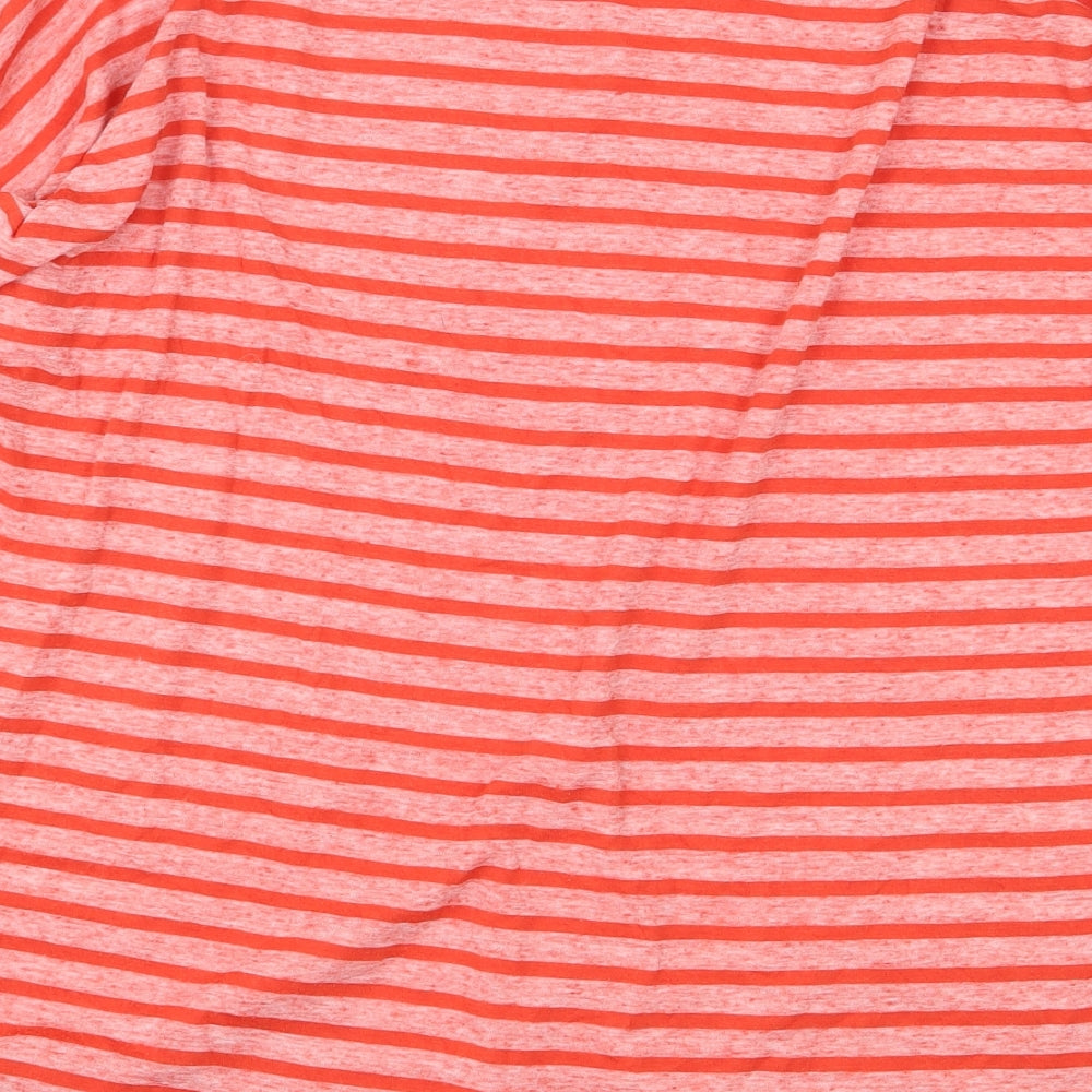 Karl Marc John Womens Red Striped Polyester Basic T-Shirt Size M Round Neck