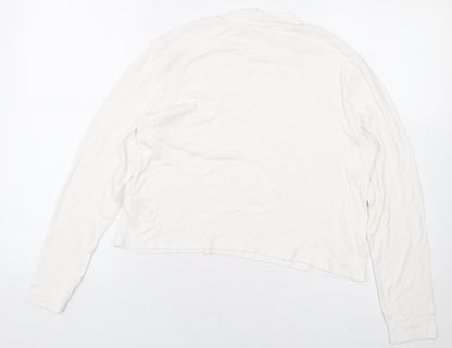 Womens UK Size XL H&M White Cropped T-Shirt