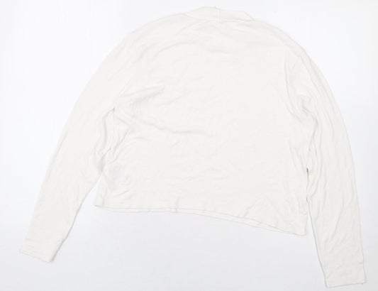Womens UK Size XL H&M White Cropped T-Shirt