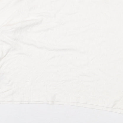 Womens UK Size XL H&M White Cropped T-Shirt