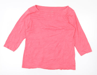 Nutmeg Womens Pink Cotton Basic T-Shirt Size 16 Round Neck