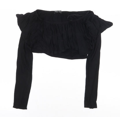 Womens UK Size 14 Select Black Cropped T-Shirt