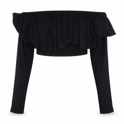 Womens UK Size 14 Select Black Cropped T-Shirt