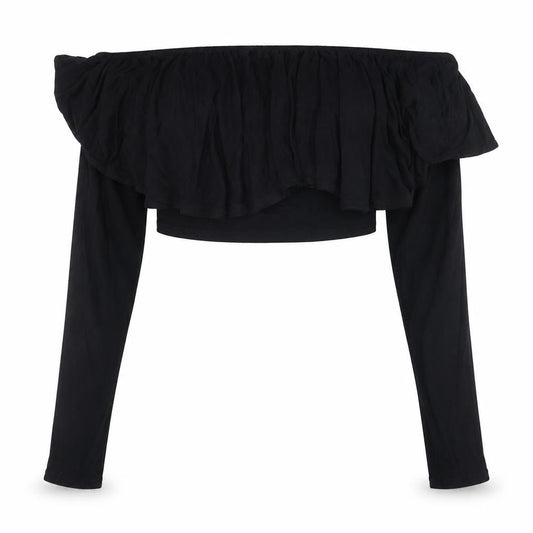 Womens UK Size 14 Select Black Cropped T-Shirt