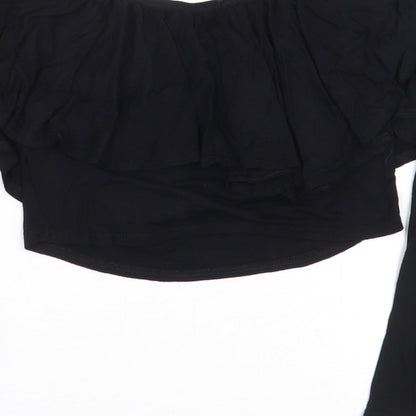 Womens UK Size 14 Select Black Cropped T-Shirt