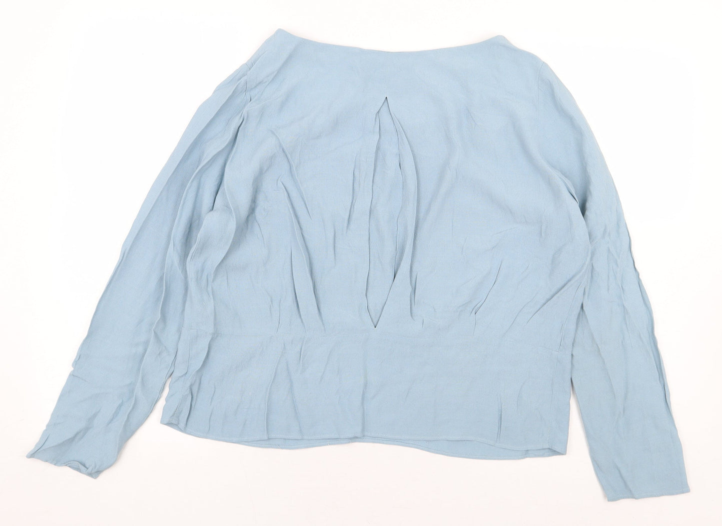Womens UK Size 14 Marks and Spencer Blue Basic Blouse