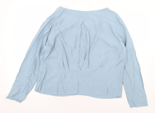 Womens UK Size 14 Marks and Spencer Blue Basic Blouse