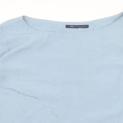 Womens UK Size 14 Marks and Spencer Blue Basic Blouse