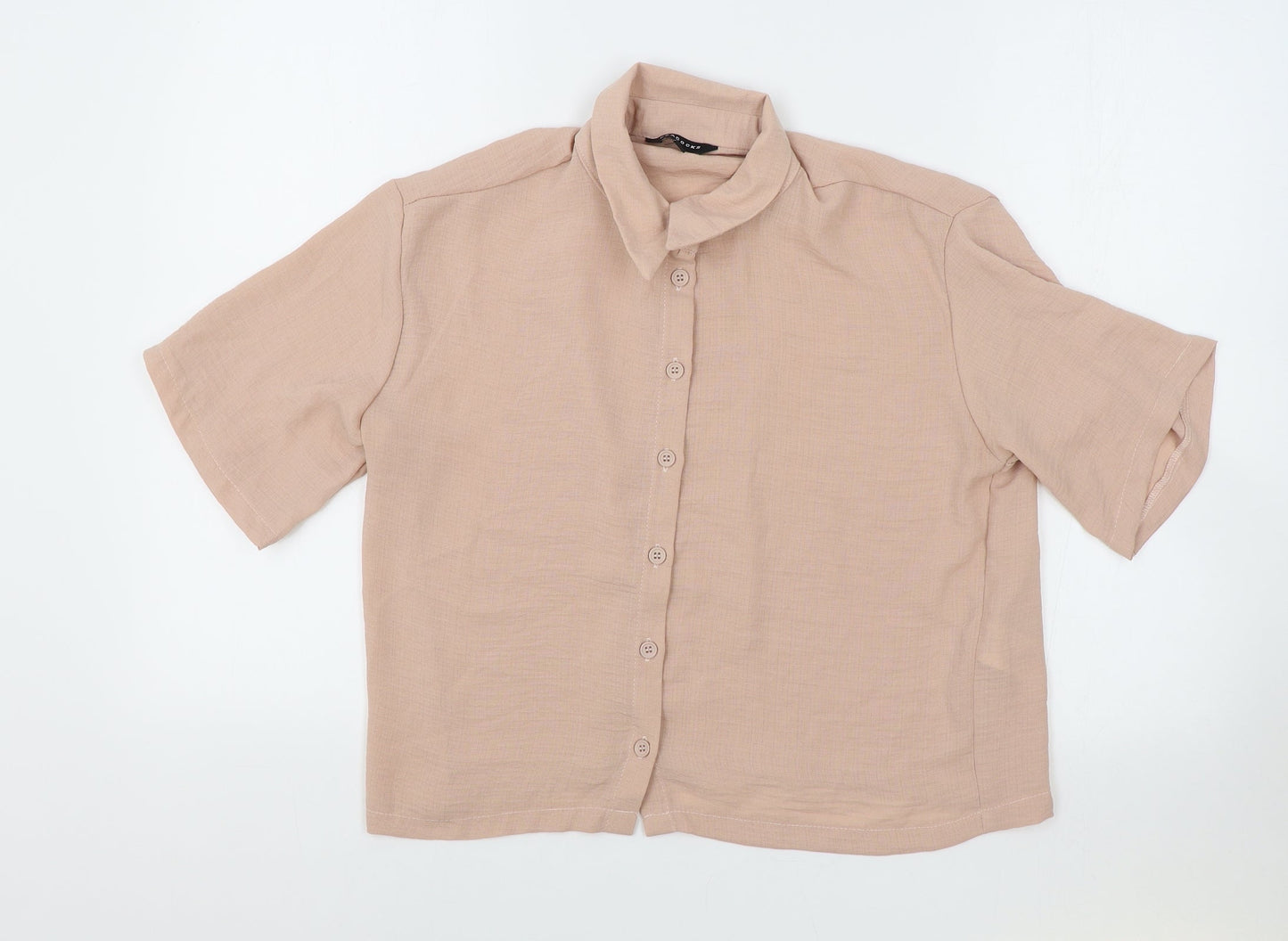 Womens UK Size 10 Peacocks Pink Cropped Button-Up