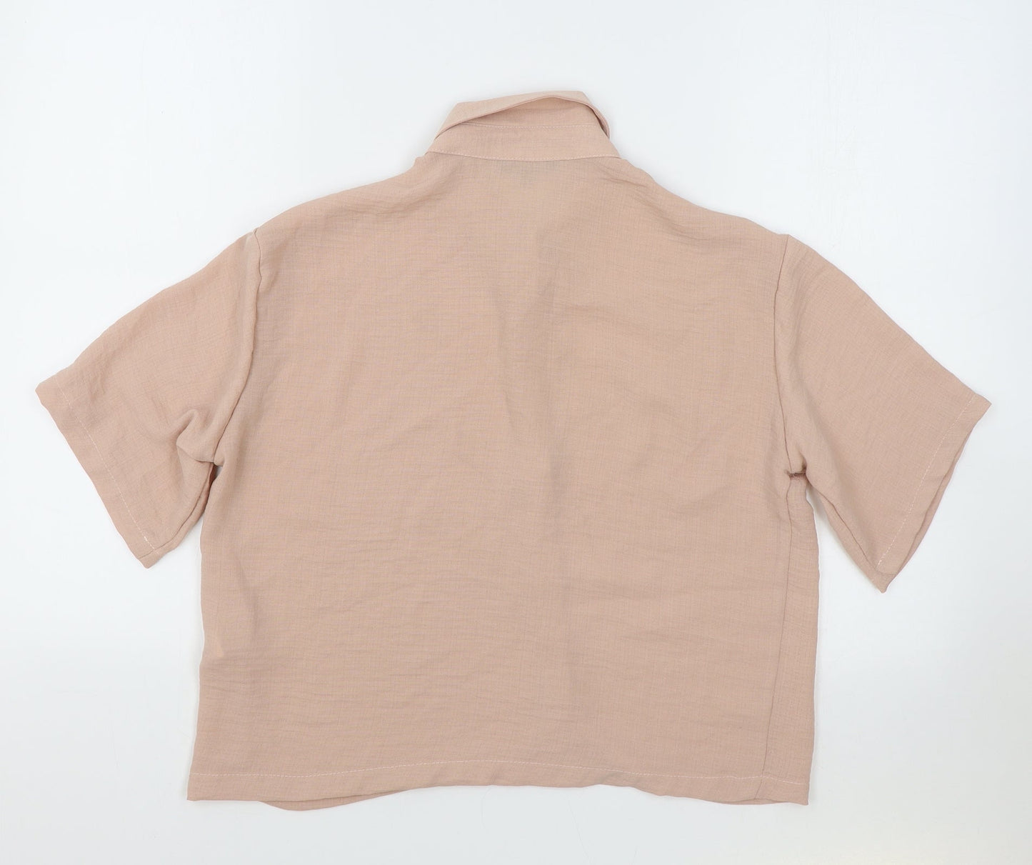 Womens UK Size 10 Peacocks Pink Cropped Button-Up