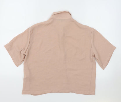 Womens UK Size 10 Peacocks Pink Cropped Button-Up