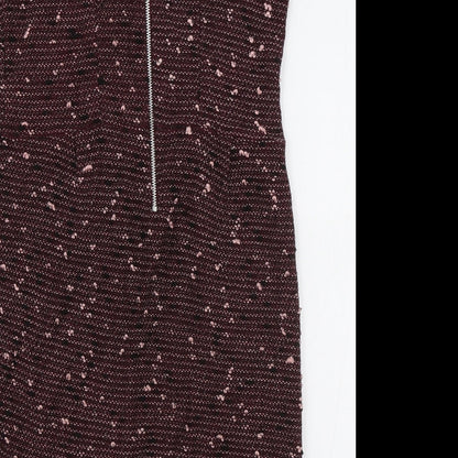 Therapy Womens Red Cotton A-Line Size 14 Boat Neck Zip