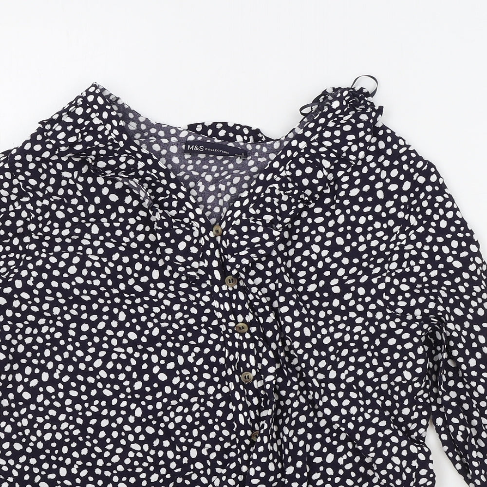 Womens UK Size 6 Marks and Spencer Black Basic Blouse