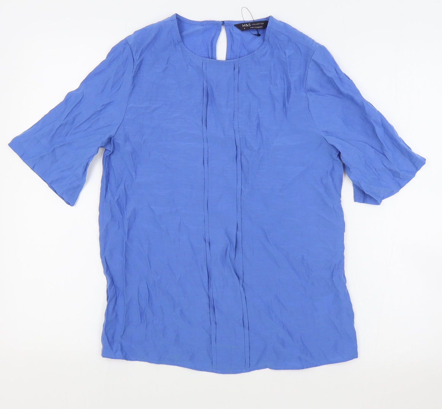 Womens UK Size 6 Marks and Spencer Blue Basic T-Shirt